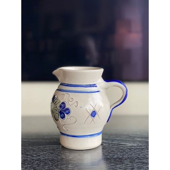 Handarbeit Studio Pottery, Germany, Salt Glaze Pitcher Vase, Signed - Picture 5 of 10